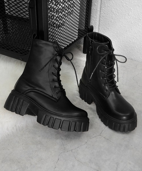 minia(ミニア)の「トラックソールコンバットブーツ ◆(ブーツ・レディース・ブラック/アイボリー・23.5cm/24.5cm/23.0cm/24.0cm)」の9枚目の写真