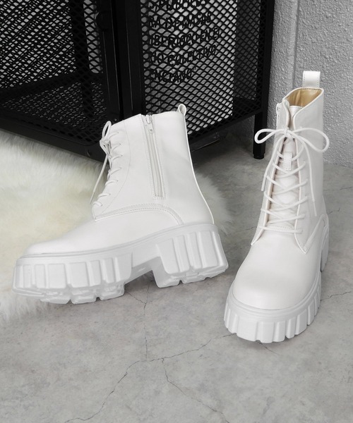 minia(ミニア)の「トラックソールコンバットブーツ ◆(ブーツ・レディース・ブラック/アイボリー・23.5cm/24.5cm/23.0cm/24.0cm)」の16枚目の写真