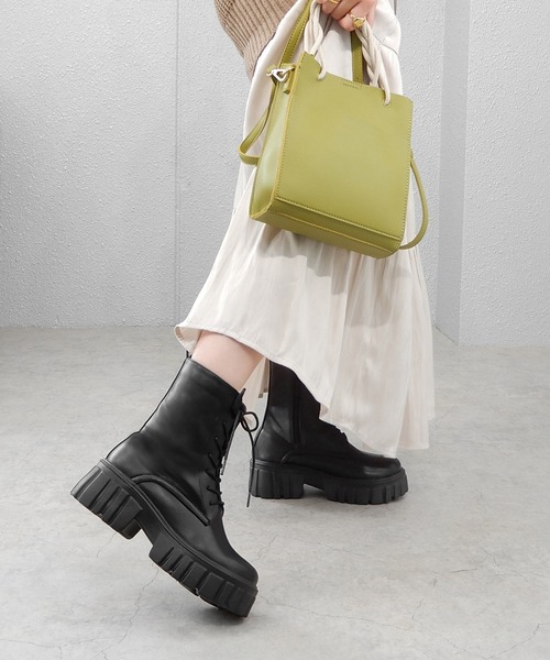 minia(ミニア)の「トラックソールコンバットブーツ ◆(ブーツ・レディース・ブラック/アイボリー・23.5cm/24.5cm/23.0cm/24.0cm)」の14枚目の写真