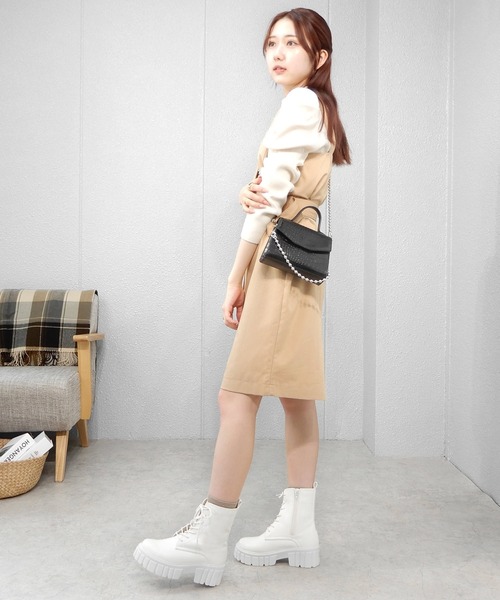 minia(ミニア)の「トラックソールコンバットブーツ ◆(ブーツ・レディース・ブラック/アイボリー・23.5cm/24.5cm/23.0cm/24.0cm)」の19枚目の写真