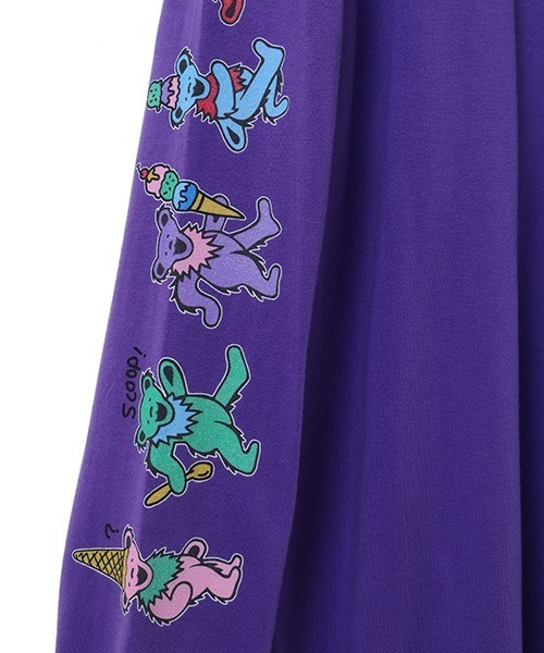 Candy Stripper（キャンディストリッパー）の「//GRATEFUL DEAD×Candy Stripper//SCOOP ICE CREAM DEAD BEAR ロングブーツTシャツ（Tシャツ/カットソー・レディース・ブラック/パープル/オフホワイト・2）」の12枚目の写真