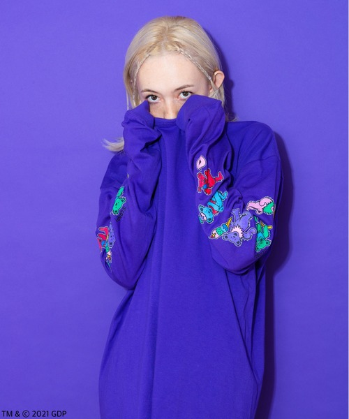 Candy Stripper（キャンディストリッパー）の「//GRATEFUL DEAD×Candy Stripper//SCOOP ICE CREAM DEAD BEAR ロングブーツTシャツ（Tシャツ/カットソー・レディース・ブラック/パープル/オフホワイト・2）」の5枚目の写真