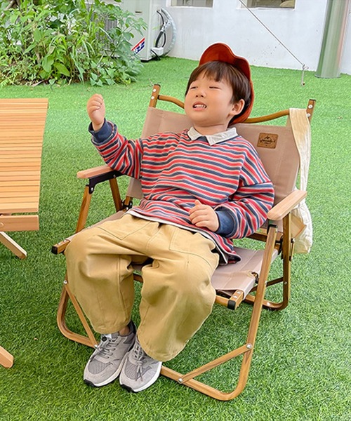 aimoha(アイモハ)の「【aimoha-KIDS-】【新作】韓国子供服 配色ボーダー柄ロングTEE(Tシャツ/カットソー・キッズ・レッド/グリーン・110/140/120/90/100/130)」の14枚目の写真