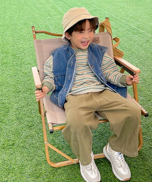 aimoha(アイモハ)の「【aimoha-KIDS-】【新作】韓国子供服 配色ボーダー柄ロングTEE(Tシャツ/カットソー・キッズ・レッド/グリーン・110/140/120/90/100/130)」の22枚目の写真