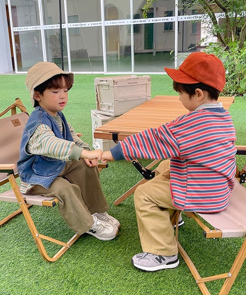 aimoha(アイモハ)の「【aimoha-KIDS-】【新作】韓国子供服 配色ボーダー柄ロングTEE(Tシャツ/カットソー・キッズ・レッド/グリーン・110/140/120/90/100/130)」の20枚目の写真