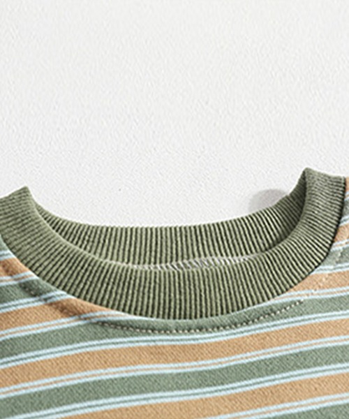 aimoha(アイモハ)の「【aimoha-KIDS-】【新作】韓国子供服 配色ボーダー柄ロングTEE(Tシャツ/カットソー・キッズ・レッド/グリーン・110/140/120/90/100/130)」の11枚目の写真