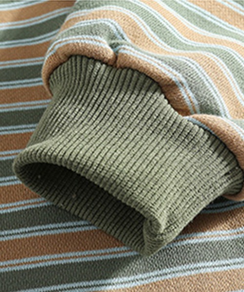 aimoha(アイモハ)の「【aimoha-KIDS-】【新作】韓国子供服 配色ボーダー柄ロングTEE(Tシャツ/カットソー・キッズ・レッド/グリーン・110/140/120/90/100/130)」の5枚目の写真