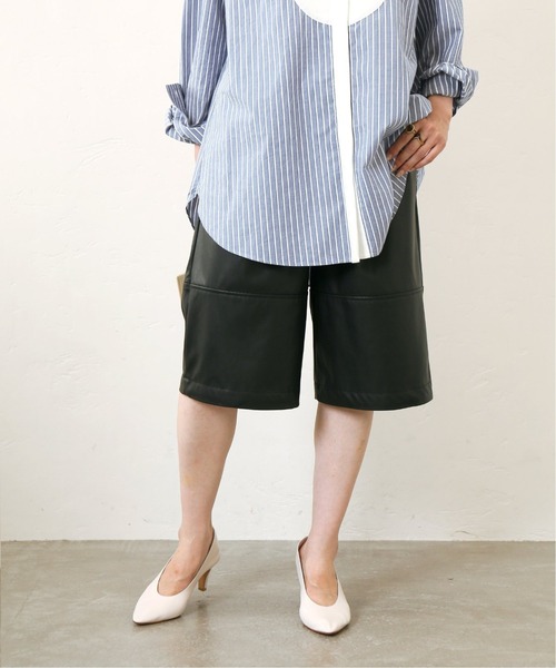 Simplicite（サンプリシテ）の「ヴィーガンレザーハーフパンツ◆（その他パンツ・レディース・ブラック・FREE）」の10枚目の写真