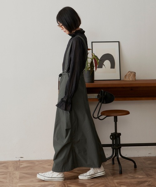 Libra Cue（リブラ キュー）の「ライトコットンジャンパースカート（ジャンパースカート・レディース・ブラック/カーキ/レッド・FREE）」の13枚目の写真