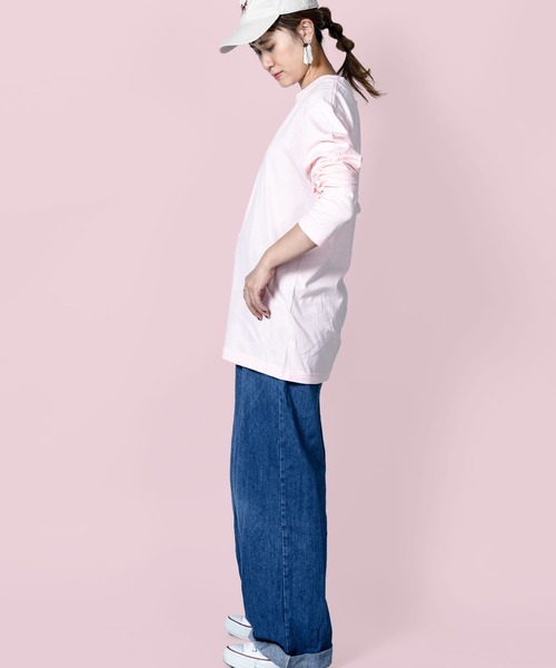 Printstar（プリントスター）の「3-5.6oz Standard Toms Long Sleeve Tee /5.6オンス/トムス/長袖無地Tシャツ / 無地ロンT（Tシャツ/カットソー・レディース・ホワイト/ブラック/オレンジ/杢グレー/バーガンディー/ライトピンク・S/M/L）」の5枚目の写真