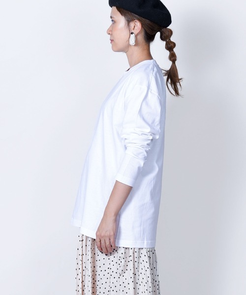 Printstar（プリントスター）の「3-5.6oz Standard Toms Long Sleeve Tee /5.6オンス/トムス/長袖無地Tシャツ / 無地ロンT（Tシャツ/カットソー・レディース・ホワイト/ブラック/オレンジ/杢グレー/バーガンディー/ライトピンク・S/M/L）」の2枚目の写真