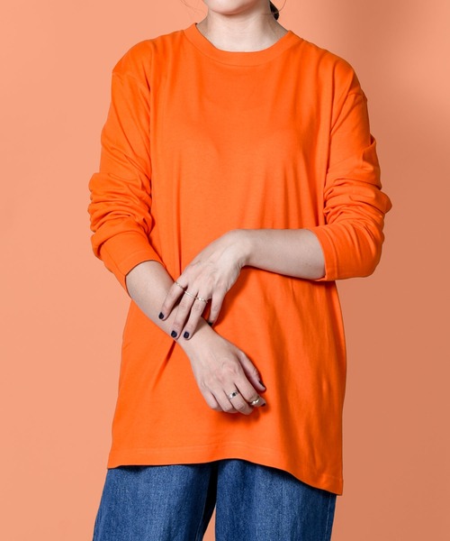 Printstar（プリントスター）の「3-5.6oz Standard Toms Long Sleeve Tee /5.6オンス/トムス/長袖無地Tシャツ / 無地ロンT（Tシャツ/カットソー・レディース・ホワイト/ブラック/オレンジ/杢グレー/バーガンディー/ライトピンク・S/M/L）」の18枚目の写真