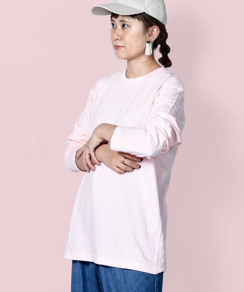 Printstar（プリントスター）の「3-5.6oz Standard Toms Long Sleeve Tee /5.6オンス/トムス/長袖無地Tシャツ / 無地ロンT（Tシャツ/カットソー・レディース・ホワイト/ブラック/オレンジ/杢グレー/バーガンディー/ライトピンク・S/M/L）」の10枚目の写真