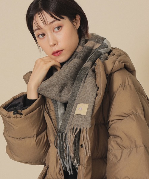 Ray BEAMS（レイビームス）の「Ray BEAMS / MOON チェック ストール（ストール/ショール・レディース・パープル/ナチュラル/ブラウン系その他3・ONE SIZE）」の2枚目の写真