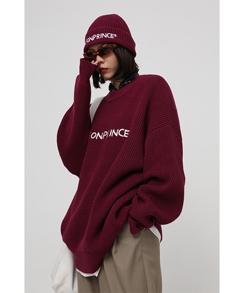 MASONPRINCE（メイソンプリンス）の「【MASONPRINCE】5 color oversized front brand logo knit MY2030（ニット/セーター・メンズ・レッド/ブラウン/グレー/ブラック/グリーン・L/S/M）」の5枚目の写真