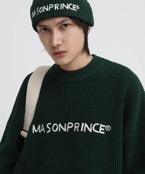 MASONPRINCE（メイソンプリンス）の「【MASONPRINCE】5 color oversized front brand logo knit MY2030（ニット/セーター・メンズ・レッド/ブラウン/グレー/ブラック/グリーン・L/S/M）」の4枚目の写真