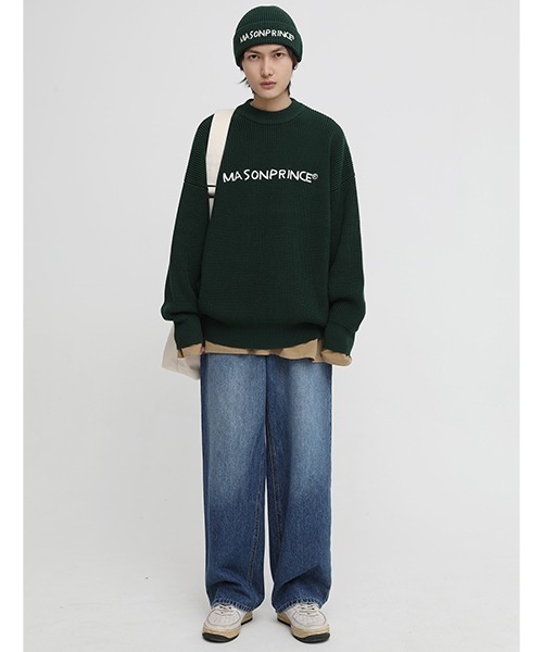 MASONPRINCE（メイソンプリンス）の「【MASONPRINCE】5 color oversized front brand logo knit MY2030（ニット/セーター・メンズ・レッド/ブラウン/グレー/ブラック/グリーン・L/S/M）」の7枚目の写真