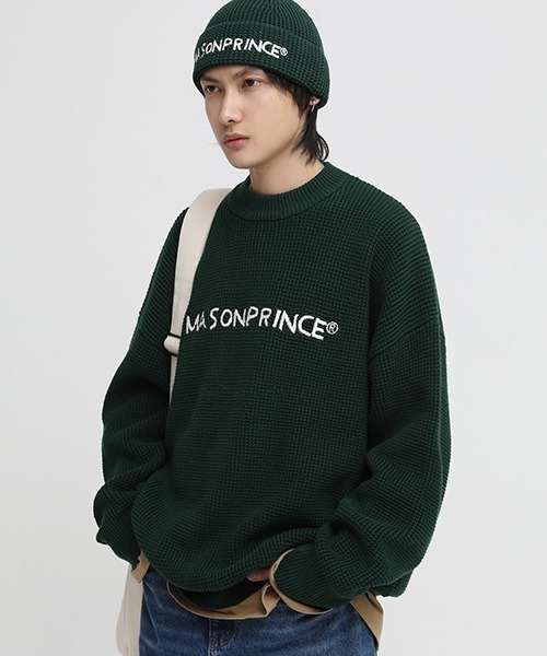 MASONPRINCE（メイソンプリンス）の「【MASONPRINCE】5 color oversized front brand logo knit MY2030（ニット/セーター・メンズ・レッド/ブラウン/グレー/ブラック/グリーン・L/S/M）」の9枚目の写真
