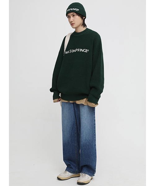 MASONPRINCE（メイソンプリンス）の「【MASONPRINCE】5 color oversized front brand logo knit MY2030（ニット/セーター・メンズ・レッド/ブラウン/グレー/ブラック/グリーン・L/S/M）」の11枚目の写真