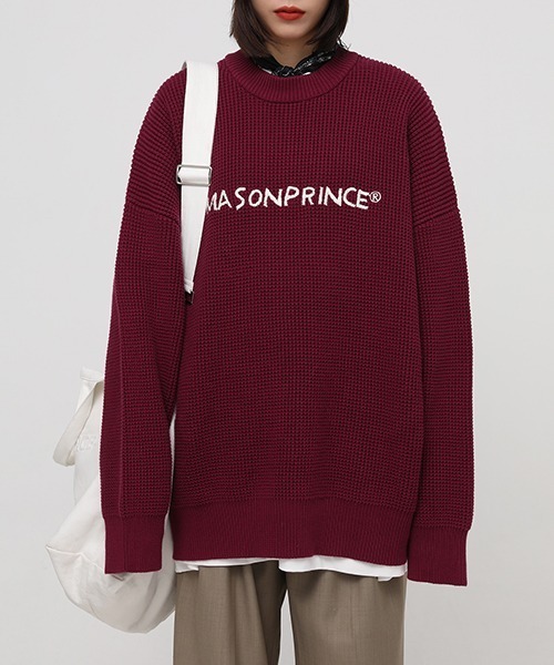 MASONPRINCE（メイソンプリンス）の「【MASONPRINCE】5 color oversized front brand logo knit MY2030（ニット/セーター・メンズ・レッド/ブラウン/グレー/ブラック/グリーン・L/S/M）」の13枚目の写真