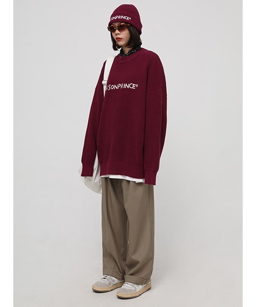 MASONPRINCE（メイソンプリンス）の「【MASONPRINCE】5 color oversized front brand logo knit MY2030（ニット/セーター・メンズ・レッド/ブラウン/グレー/ブラック/グリーン・L/S/M）」の16枚目の写真