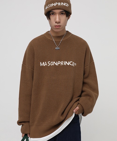 MASONPRINCE（メイソンプリンス）の「【MASONPRINCE】5 color oversized front brand logo knit MY2030（ニット/セーター・メンズ・レッド/ブラウン/グレー/ブラック/グリーン・L/S/M）」の19枚目の写真