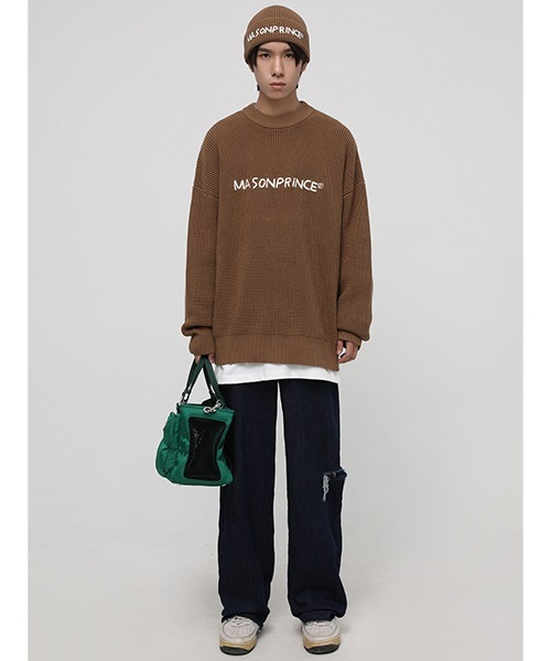 MASONPRINCE（メイソンプリンス）の「【MASONPRINCE】5 color oversized front brand logo knit MY2030（ニット/セーター・メンズ・レッド/ブラウン/グレー/ブラック/グリーン・L/S/M）」の20枚目の写真