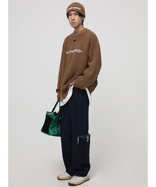 MASONPRINCE（メイソンプリンス）の「【MASONPRINCE】5 color oversized front brand logo knit MY2030（ニット/セーター・メンズ・レッド/ブラウン/グレー/ブラック/グリーン・L/S/M）」の22枚目の写真
