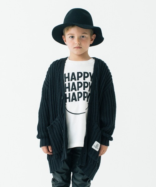 Smoothy（スムージー）の「Smoothy Knit cardigan / スムージー ニットカーディガン（カーディガン/ボレロ・キッズ・ブラック/ベージュ・M/XL/S/L）」の2枚目の写真