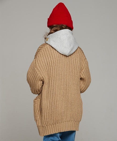 Smoothy（スムージー）の「Smoothy Knit cardigan / スムージー ニットカーディガン（カーディガン/ボレロ・キッズ・ブラック/ベージュ・M/XL/S/L）」の5枚目の写真