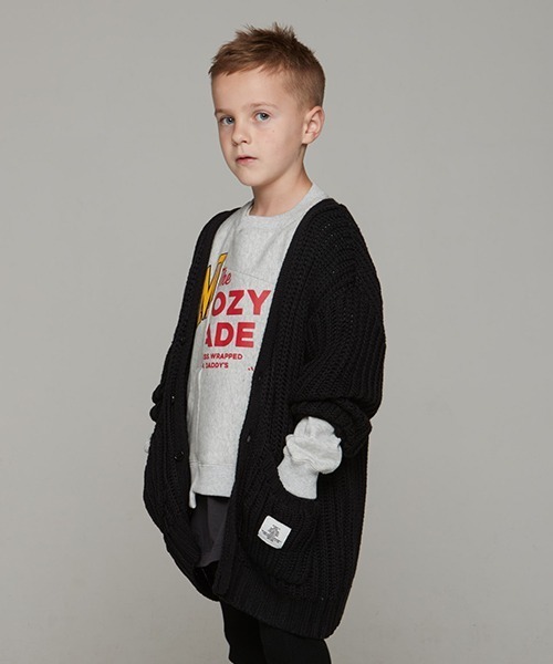 Smoothy（スムージー）の「Smoothy Knit cardigan / スムージー ニットカーディガン（カーディガン/ボレロ・キッズ・ブラック/ベージュ・M/XL/S/L）」の11枚目の写真