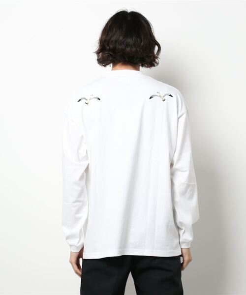 AOZORA（アオゾラ）の「AOZORA/アオゾラ　カモメ＆ロゴ ロングTEE（Tシャツ/カットソー・メンズ・ブラック/ホワイト・LARGE/X-LARGE/MEDIUM）」の9枚目の写真