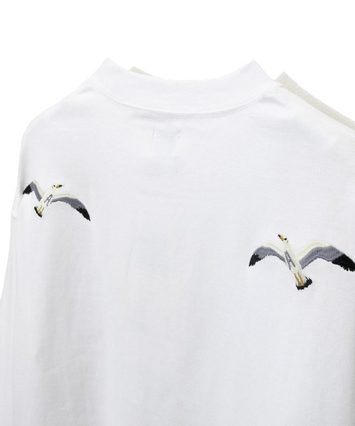 AOZORA（アオゾラ）の「AOZORA/アオゾラ　カモメ＆ロゴ ロングTEE（Tシャツ/カットソー・メンズ・ブラック/ホワイト・LARGE/X-LARGE/MEDIUM）」の11枚目の写真