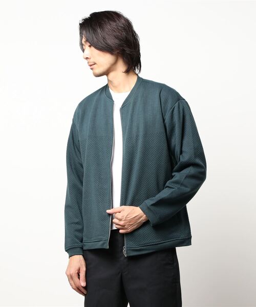 STYLEBLOCK（スタイルブロック）の「フクレジャガードリブブルゾン（ブルゾン・メンズ・グレー/チャコール/ブラック/ブルー/グレイッシュベージュ/オリーブ・M/L）」の6枚目の写真