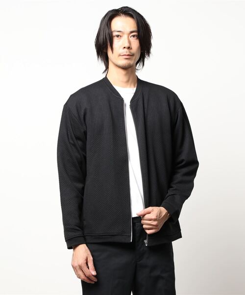 STYLEBLOCK（スタイルブロック）の「フクレジャガードリブブルゾン（ブルゾン・メンズ・グレー/チャコール/ブラック/ブルー/グレイッシュベージュ/オリーブ・M/L）」の2枚目の写真