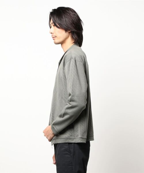 STYLEBLOCK（スタイルブロック）の「フクレジャガードリブブルゾン（ブルゾン・メンズ・グレー/チャコール/ブラック/ブルー/グレイッシュベージュ/オリーブ・M/L）」の7枚目の写真