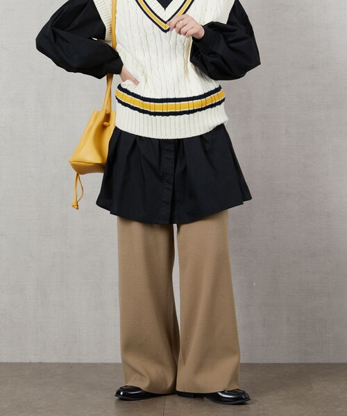 FREAK'S STORE（フリークスストア）の「【WEB限定】ワイドイージーニットパンツ（その他パンツ・レディース・ブラック/ベージュ/パープル/レッド/オレンジ/ブルー/グリーン/ナチュラル・SMALL/MEDIUM）」の3枚目の写真