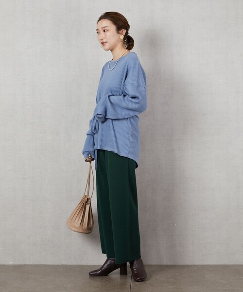 FREAK'S STORE（フリークスストア）の「【WEB限定】ワイドイージーニットパンツ（その他パンツ・レディース・ブラック/ベージュ/パープル/レッド/オレンジ/ブルー/グリーン/ナチュラル・SMALL/MEDIUM）」の10枚目の写真