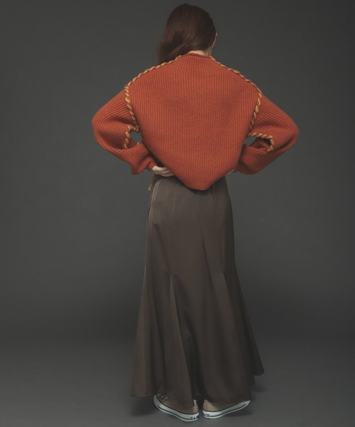 SENSE OF PLACE by URBAN RESEARCH（センスオブプレイスバイアーバンリサーチ）の「ハンドステッチショートセーター（ニット/セーター・レディース・アイボリー/ピンクベージュ/ブラック/カーキ・ONE）」の19枚目の写真