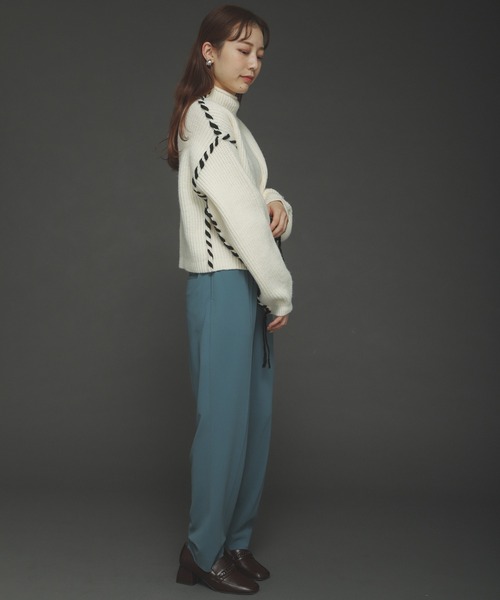 SENSE OF PLACE by URBAN RESEARCH（センスオブプレイスバイアーバンリサーチ）の「ハンドステッチショートセーター（ニット/セーター・レディース・アイボリー/ピンクベージュ/ブラック/カーキ・ONE）」の9枚目の写真