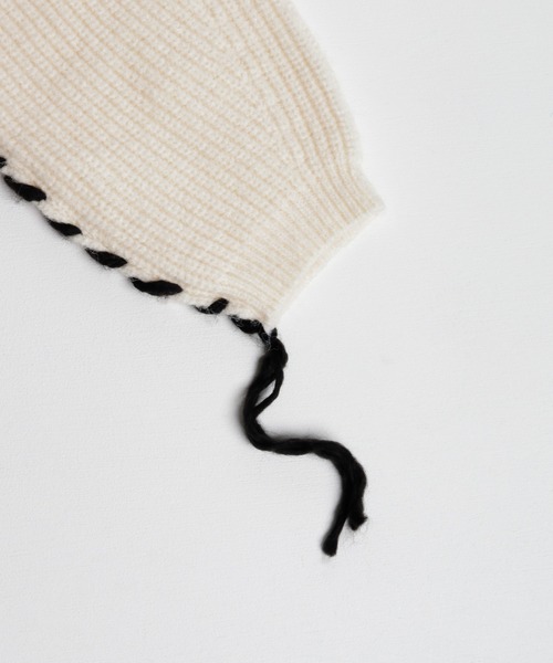 SENSE OF PLACE by URBAN RESEARCH（センスオブプレイスバイアーバンリサーチ）の「ハンドステッチショートセーター（ニット/セーター・レディース・アイボリー/ピンクベージュ/ブラック/カーキ・ONE）」の22枚目の写真