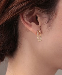 ハーフストーンリングキャッチピアス