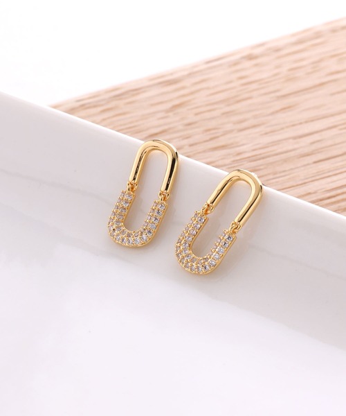 Manon's Selection（マノンズセレクション）の「ハーフストーンリングキャッチピアス（ピアス（両耳用）・レディース・シルバー/ゴールド・ONE SIZE）」の8枚目の写真