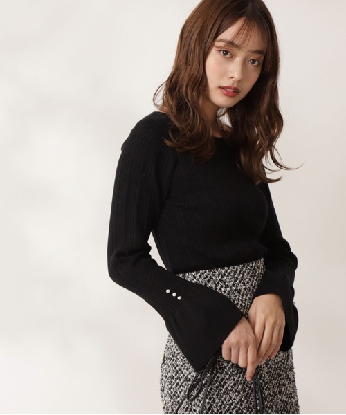 PROPORTION BODY DRESSING（プロポーションボディドレッシング）の「切替フレアスリーブニット / 1211270107（ニット/セーター・レディース・ブラック/パープル/ブルー・SMALL/MEDIUM）」の2枚目の写真