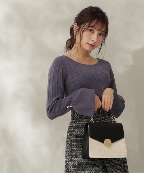 PROPORTION BODY DRESSING（プロポーションボディドレッシング）の「切替フレアスリーブニット / 1211270107（ニット/セーター・レディース・ブラック/パープル/ブルー・SMALL/MEDIUM）」の5枚目の写真