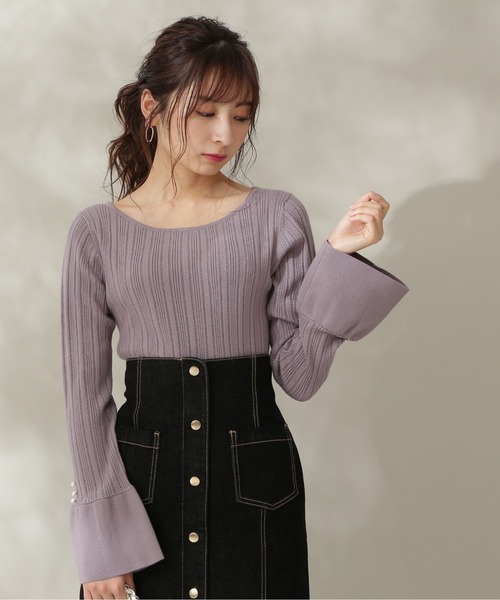 PROPORTION BODY DRESSING（プロポーションボディドレッシング）の「切替フレアスリーブニット / 1211270107（ニット/セーター・レディース・ブラック/パープル/ブルー・SMALL/MEDIUM）」の6枚目の写真