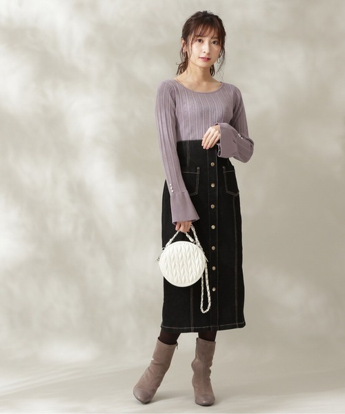 PROPORTION BODY DRESSING（プロポーションボディドレッシング）の「切替フレアスリーブニット / 1211270107（ニット/セーター・レディース・ブラック/パープル/ブルー・SMALL/MEDIUM）」の7枚目の写真