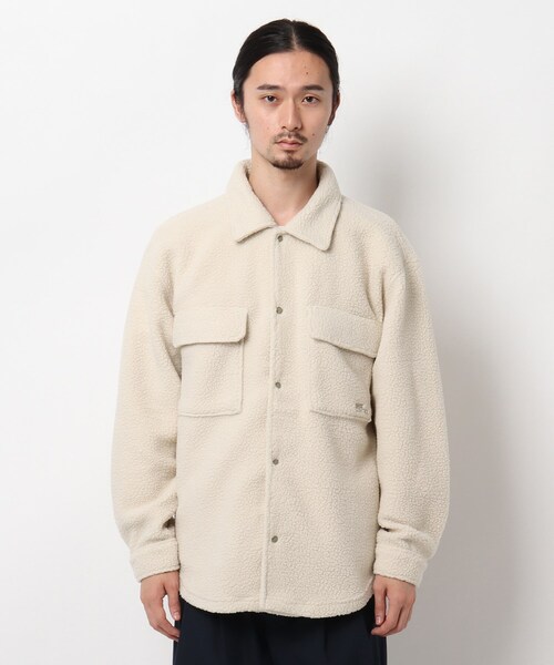 BASECONTROL(ベースコントロール)の「◆ボアフリース CPOシャツ風 カットソーブルゾン(ブルゾン・メンズ・ブラック/ベージュ/アイボリー・02/03/04)」の6枚目の写真
