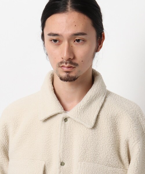 BASECONTROL(ベースコントロール)の「◆ボアフリース CPOシャツ風 カットソーブルゾン(ブルゾン・メンズ・ブラック/ベージュ/アイボリー・02/03/04)」の10枚目の写真