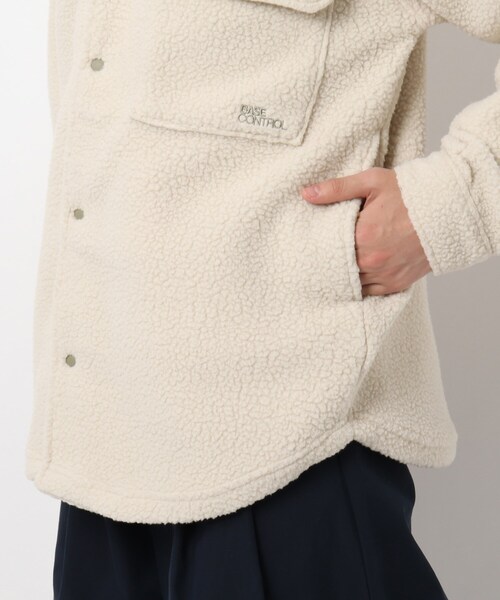 BASECONTROL(ベースコントロール)の「◆ボアフリース CPOシャツ風 カットソーブルゾン(ブルゾン・メンズ・ブラック/ベージュ/アイボリー・02/03/04)」の4枚目の写真